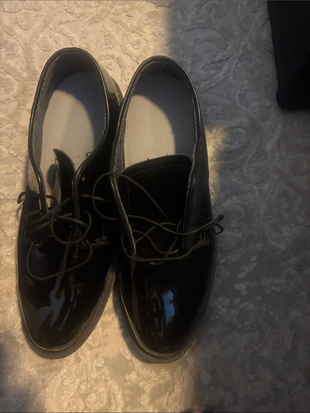 Vibram Men's Black Patent Leather Oxford Shoes
